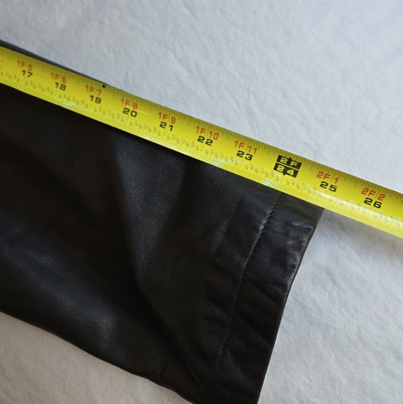 Perry Ellis Portfolio Black Insulated Leather Jacket Removeable Down Liner - Picture 5 of 16